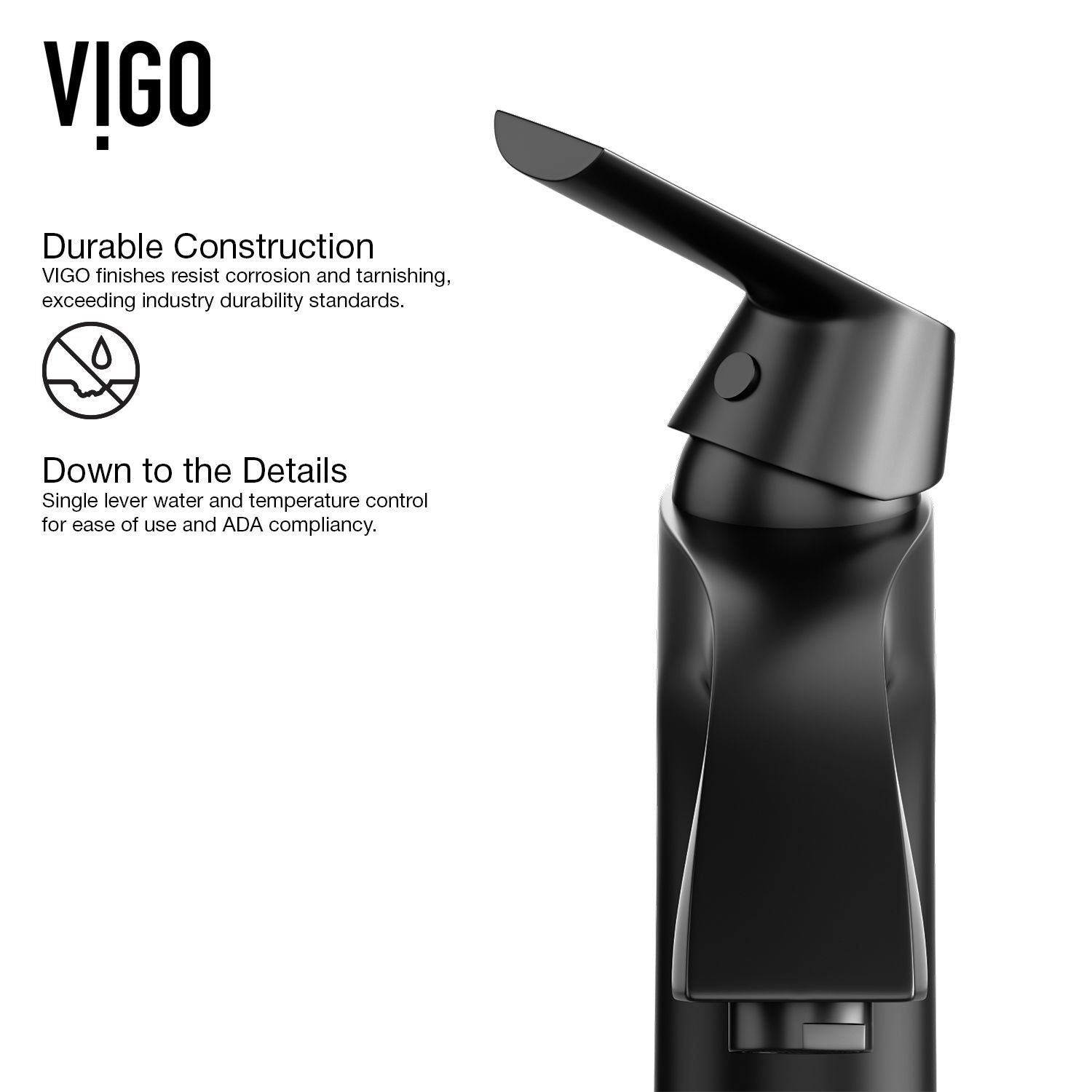 Linus Single Handle Vessel Single Hole Bathroom Sink Faucet, Matte Black J2K3 - product image 8