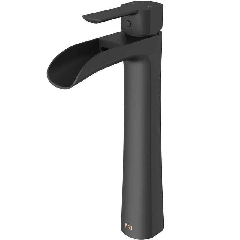 Niko Single Handle Single Hole Bathroom Sink Faucet, Matte Black U1W8