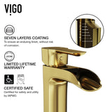 Niko Single Handle Single-Hole Bathroom Vessel Faucet in Matte Brushed Gold Q5C3 - product image 5