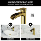 Niko Single Handle Single-Hole Bathroom Vessel Faucet in Matte Brushed Gold Q5C3 - product image 6