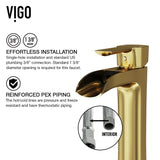 Niko Single Handle Single-Hole Bathroom Vessel Faucet in Matte Brushed Gold Q5C3 - product image 7