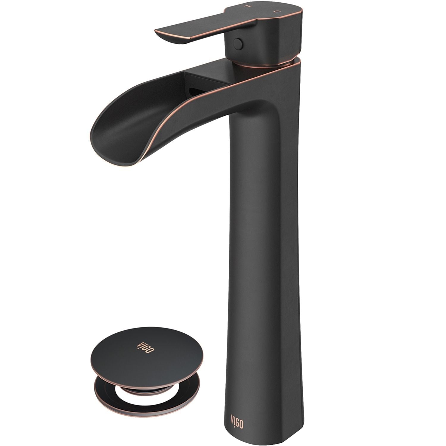 Niko Single Handle Vessel Single Hole Bathroom Sink Faucet with Pop-up Drain, Antique Rubbed Bronze X3W0 - product image 2