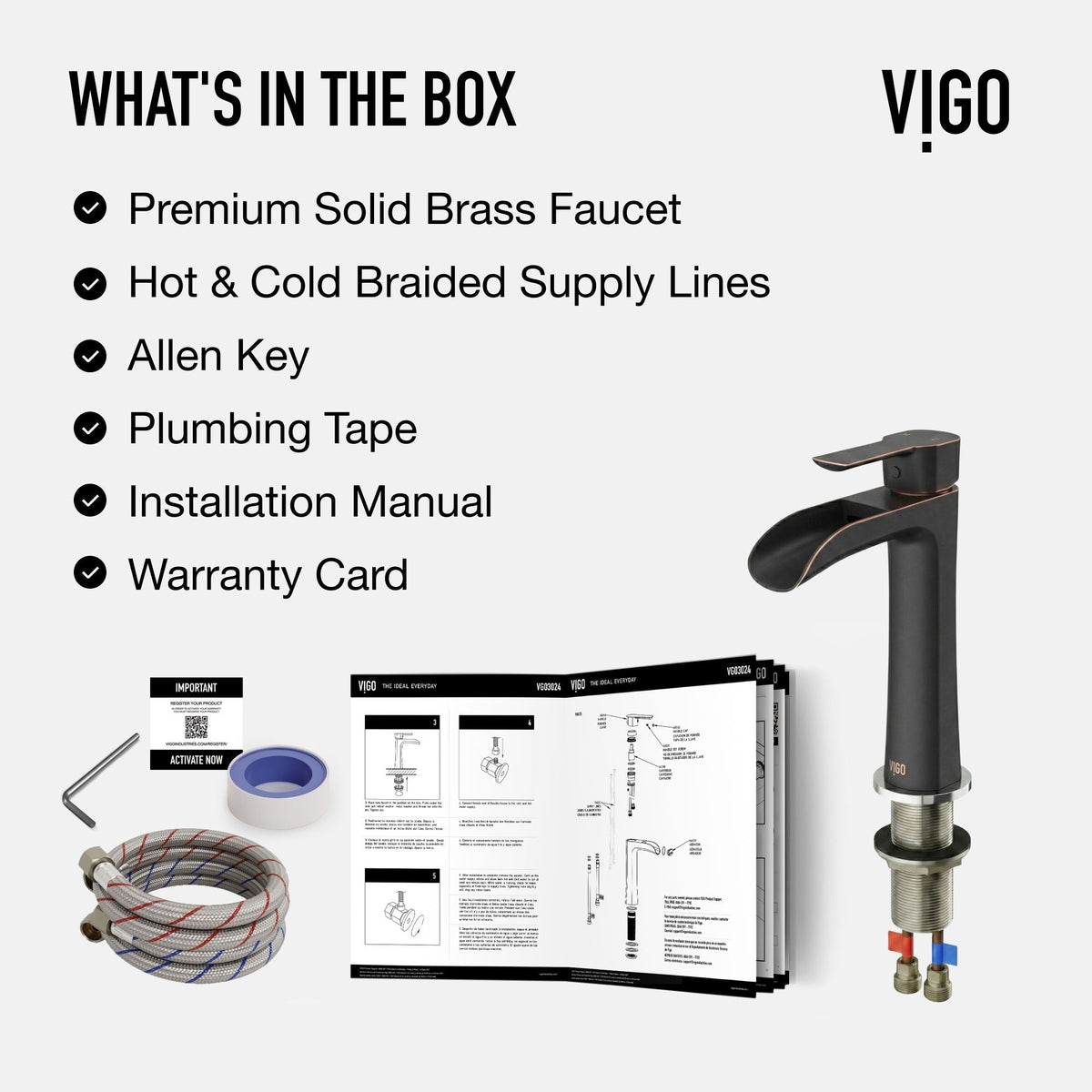 Niko Single Handle Vessel Single Hole Bathroom Sink Faucet with Pop-up Drain, Antique Rubbed Bronze X3W0 - product image 7
