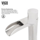 Niko Single Handle Vessel Sink Bathroom Faucet with Deck Plate, Brushed Nickel A9A2 - product image 5