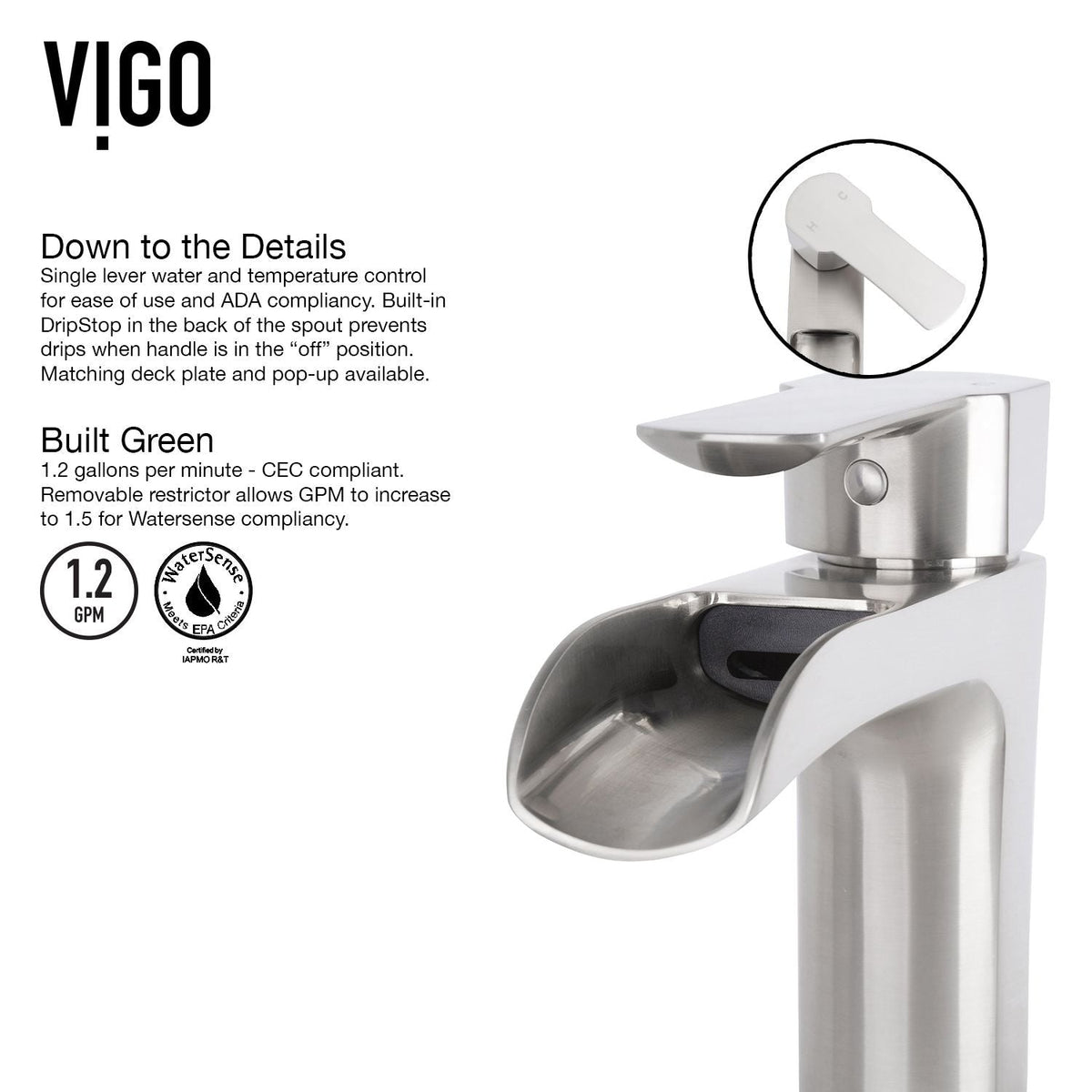 Niko Single Handle Vessel Sink Bathroom Faucet with Deck Plate, Brushed Nickel A9A2 - product image 8