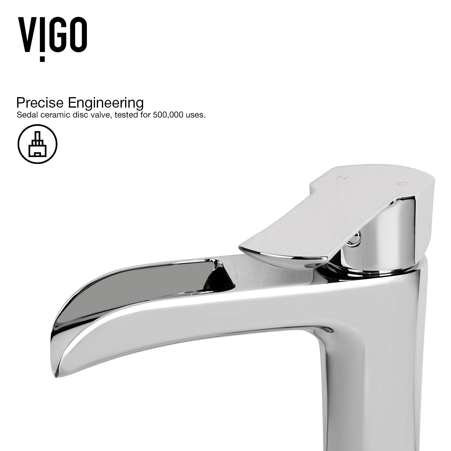 Niko Single Handle Vessel Sink Bathroom Faucet with Deck Plate, Chrome C2W3 - product image 7