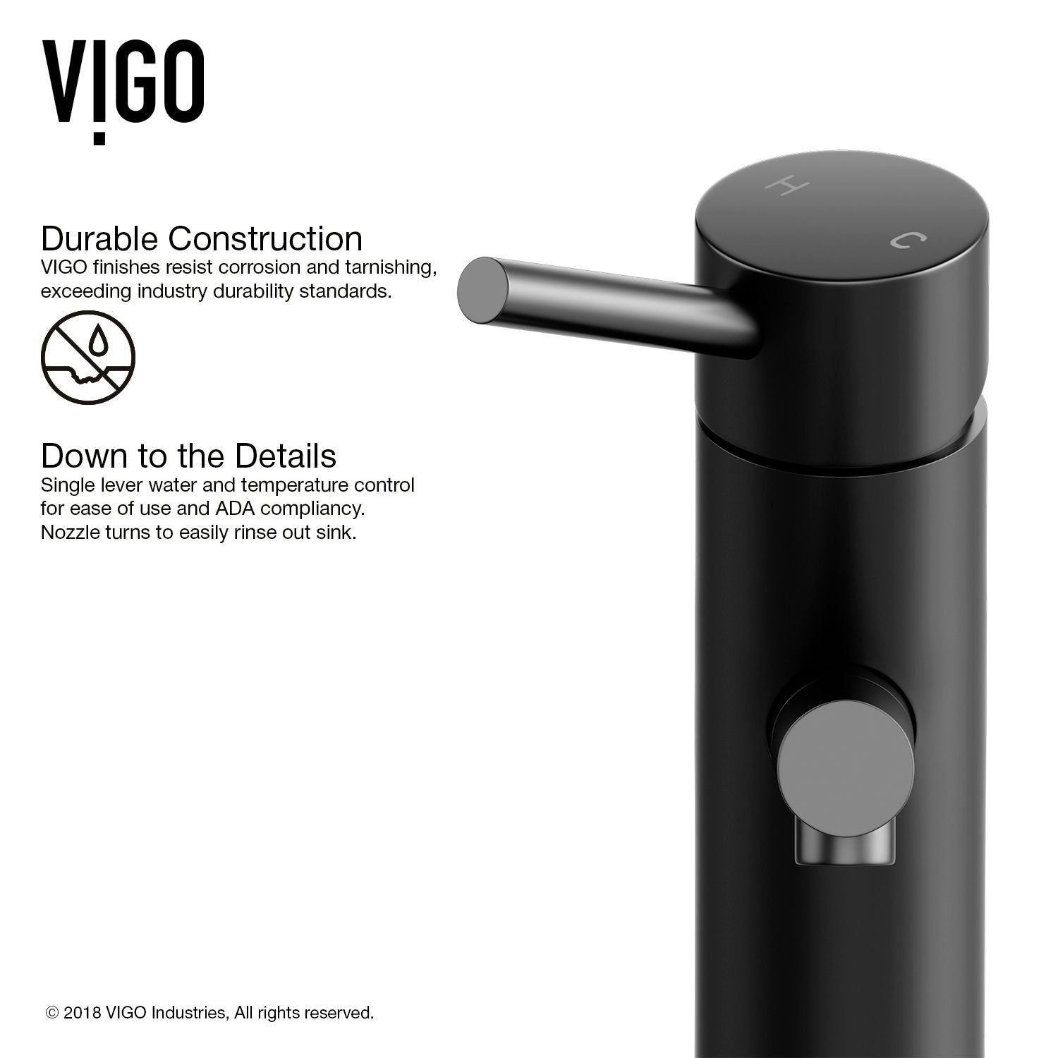 Noma Single Handle Single Hole Bathroom Sink Faucet, Matte Black X5K8 - product image 6