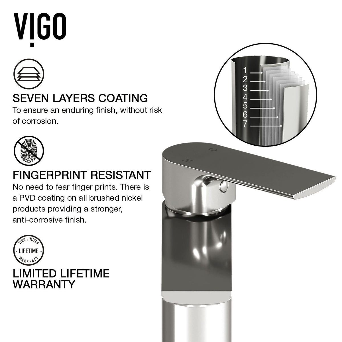 Norfolk Single Handle Vessel Bathroom Sink Faucet, WaterSense Certified, Brushed Nickel P3C7 - product image 3