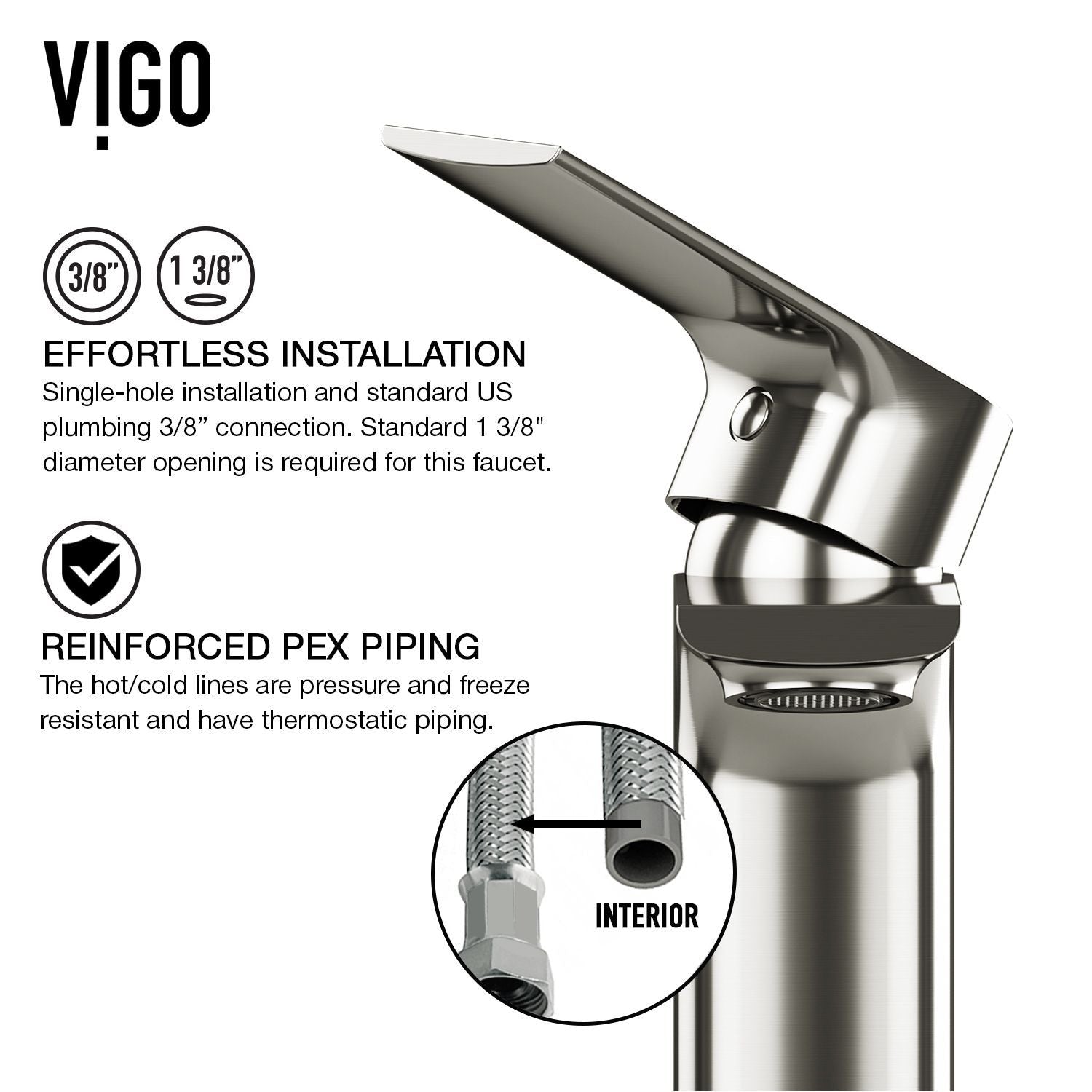 Norfolk Single Handle Vessel Bathroom Sink Faucet, WaterSense Certified, Brushed Nickel P3C7 - product image 5