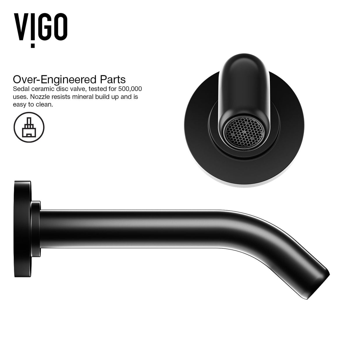 Olus Single Handle Wall Mount Bathroom Sink Faucet, WaterSense Certified, Matte Black Y1U2 - product image 5