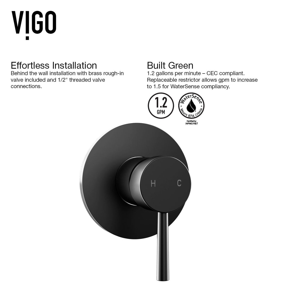 Olus Single Handle Wall Mount Bathroom Sink Faucet, WaterSense Certified, Matte Black Y1U2 - product image 7