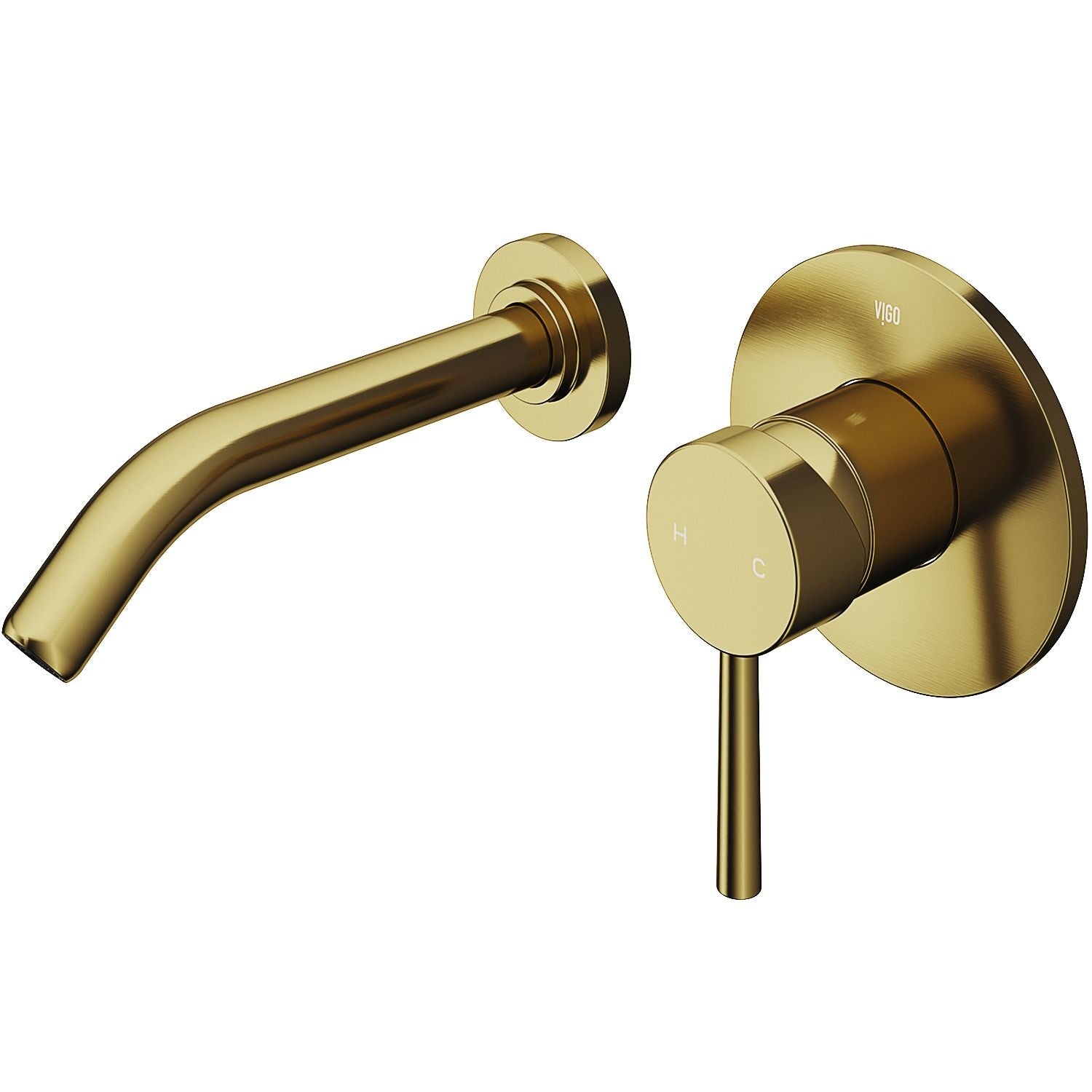 Olus Wall Mount Single Lever Bathroom Sink Faucet, WaterSense Certified, Matte BGold A7O7 - product image 1