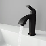 Penela Single Handle Single Hole Bathroom Sink Faucet, Matte Black F5K4 - product image 6