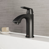 Penela Single Handle Single Hole Bathroom Sink Faucet, Matte Black F5K4 - product image 7