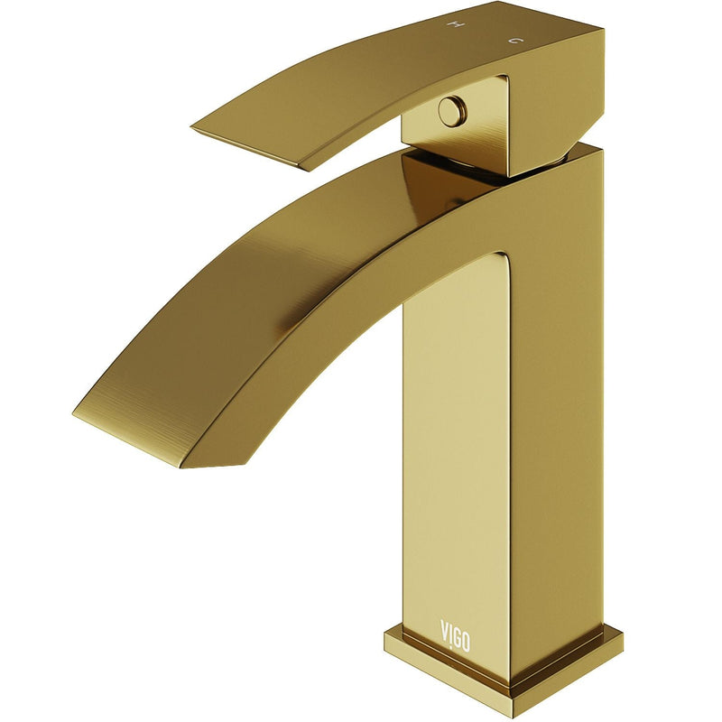 Satro Single Handle Single Hole Bathroom Sink Faucet, WaterSense Certified, Matte Gold M6T2