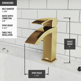 Satro Single Handle Single Hole Bathroom Sink Faucet, WaterSense Certified, Matte Gold M6T2 - product image 4