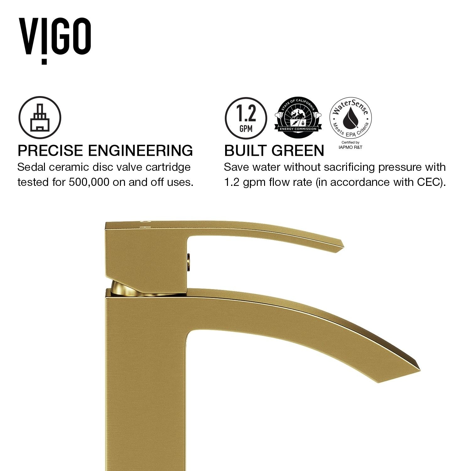 Satro Single Handle Single Hole Bathroom Sink Faucet, WaterSense Certified, Matte Gold M6T2 - product image 7