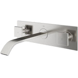 Titus Wall Mount Dual Handle Bathroom Sink Faucet, Eco-Friendly 1.2 GPM Flow Rate, Brushed Nickel Y6K5 - product image 2