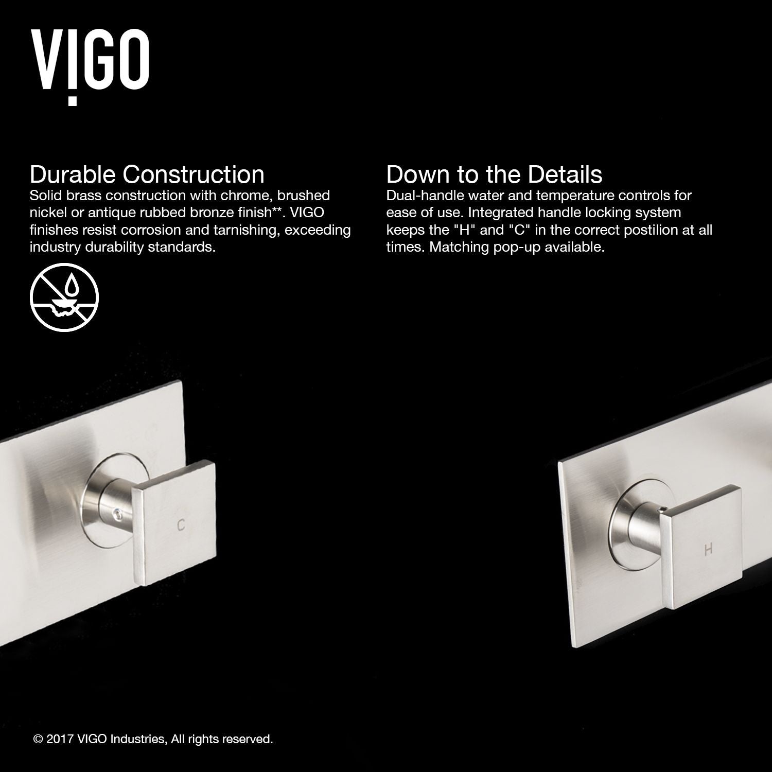 Titus Wall Mount Dual Handle Bathroom Sink Faucet, Eco-Friendly 1.2 GPM Flow Rate, Brushed Nickel G8M8 - product image 6