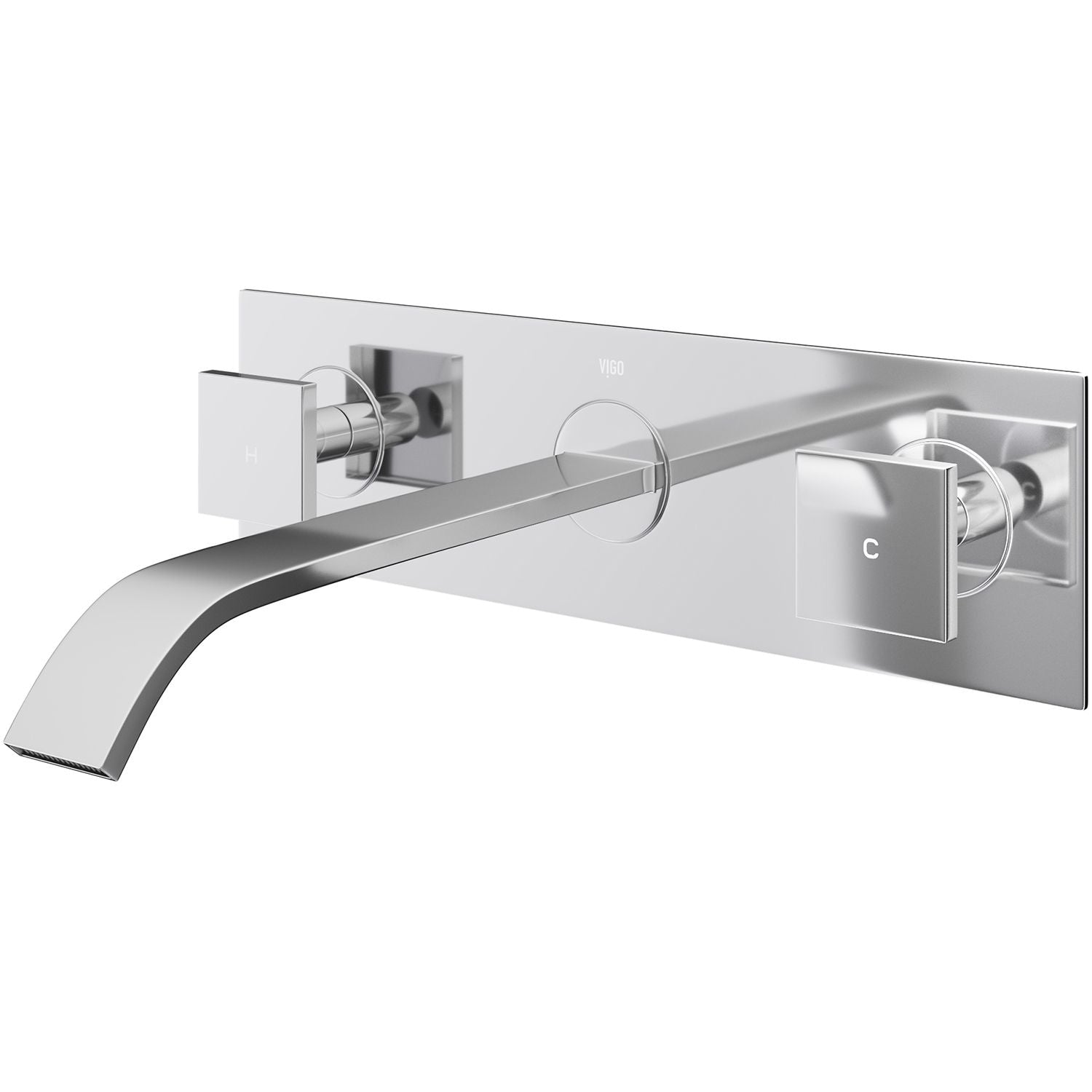 Titus Wall Mount Dual Handle Bathroom Sink Faucet, Eco-Friendly 1.2 GPM Flow Rate, Chrome C7D2 - product image 1