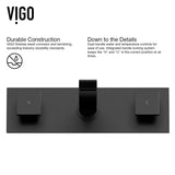 Titus Wall Mount Dual Handle Bathroom Sink Faucet, Eco-Friendly 1.2 GPM Flow Rate, Matte Black T2X8 - product image 3