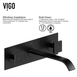 Titus Wall Mount Dual Handle Bathroom Sink Faucet, Eco-Friendly 1.2 GPM Flow Rate, Matte Black T2X8 - product image 6