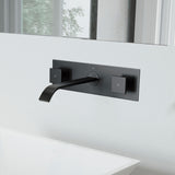 Titus Wall Mount Dual Handle Bathroom Sink Faucet, Eco-Friendly 1.2 GPM Flow Rate, Matte Black T2X8 - product image 8