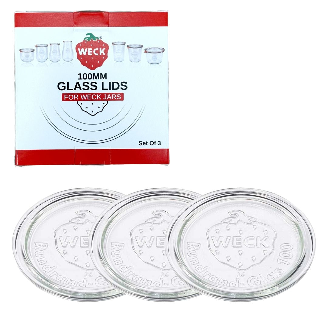 100mm Glass Lids for Jars, Dishwasher/Microwave-Safe, 3-pk D4P8 - product image 1