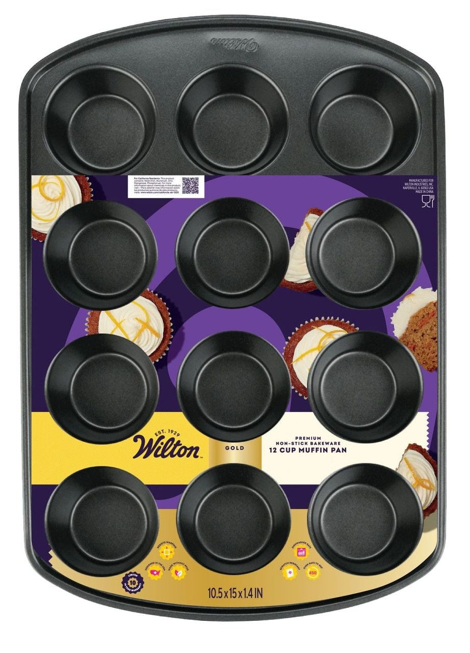 Gold Premium Non-Stick Bakeware Muffin Pan, 12-Cup Y4S2 - product image 1