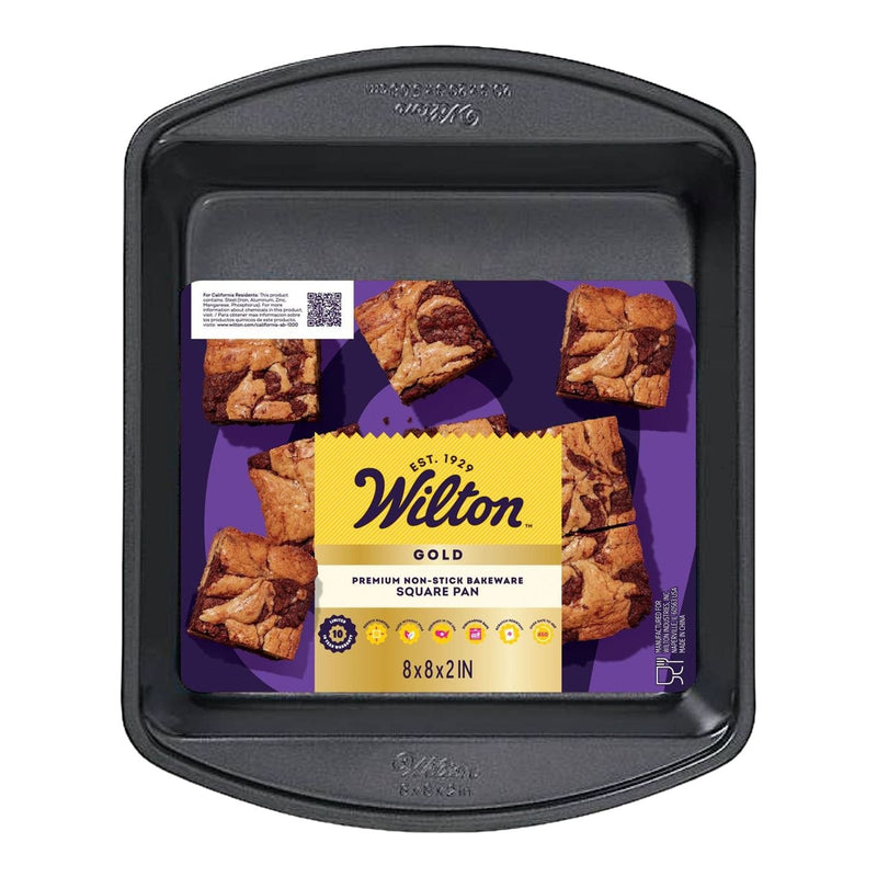 Gold Premium Non-Stick Bakeware Square Cake Pan, 8x8x2-in M0K2