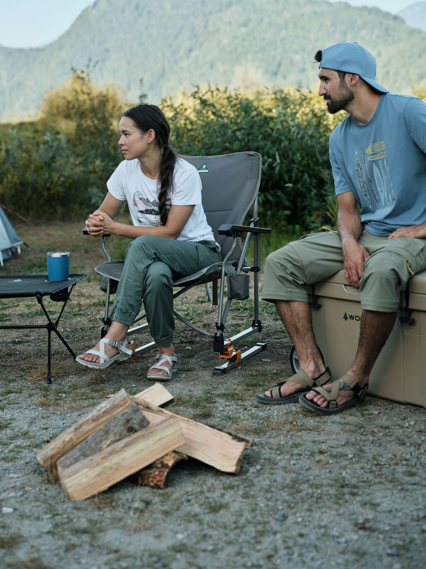Bonavista Folding Camp Rocker Chair, Grey B9Z6 - product image 2