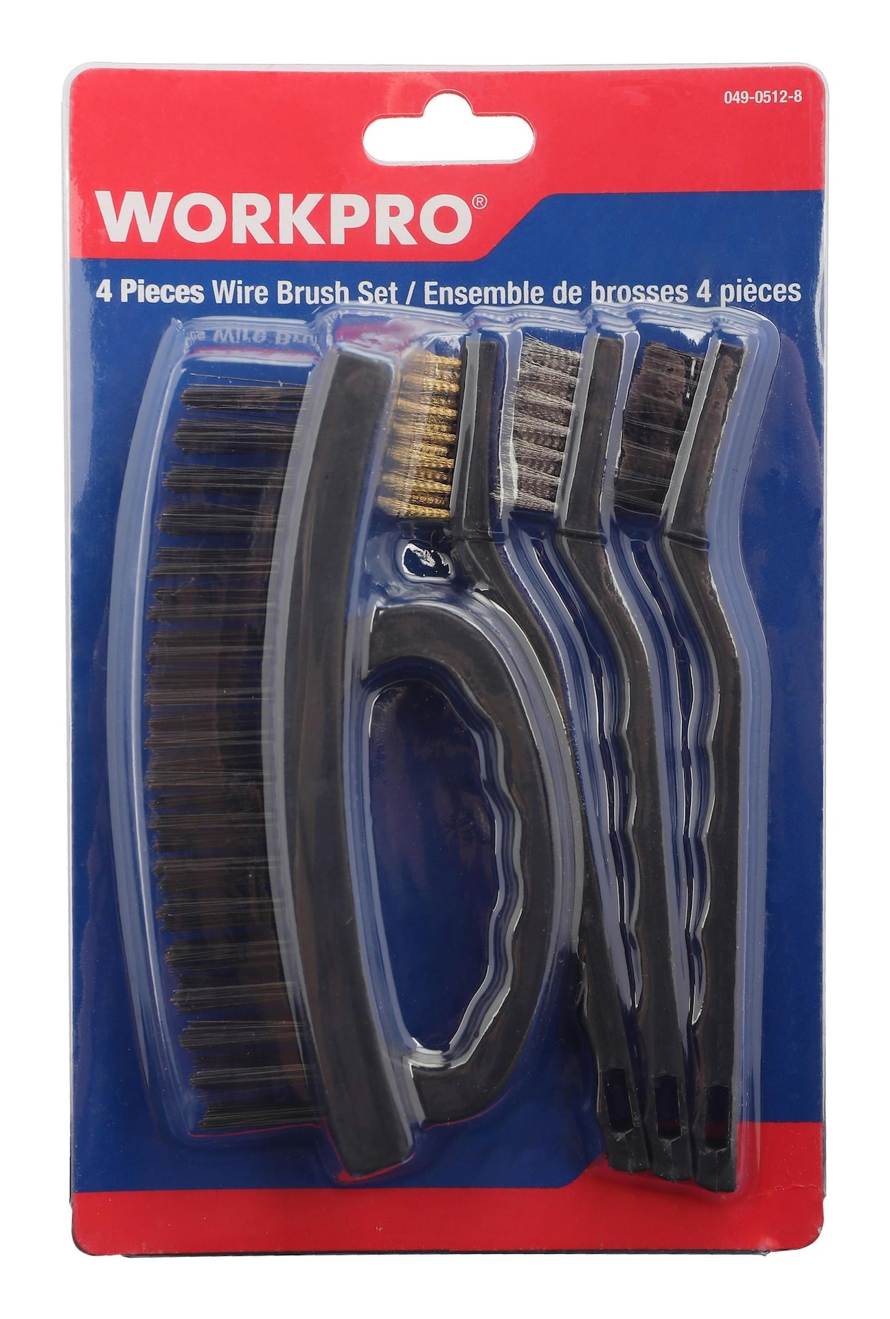 Carbon Steel Wire Cleaning Brush Set, Removes Paint, Rust & Dirt From Metal, 4-pc D9D6 - product image 1