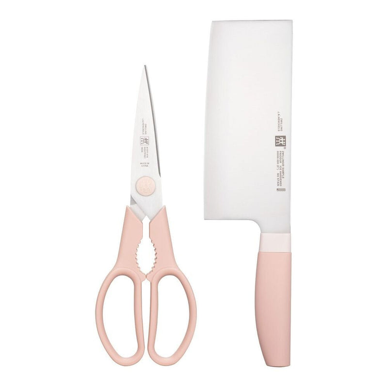 Multi-Purpose Stainless Steel Scissors & Knife Set, Pink, 2-pc X0W0